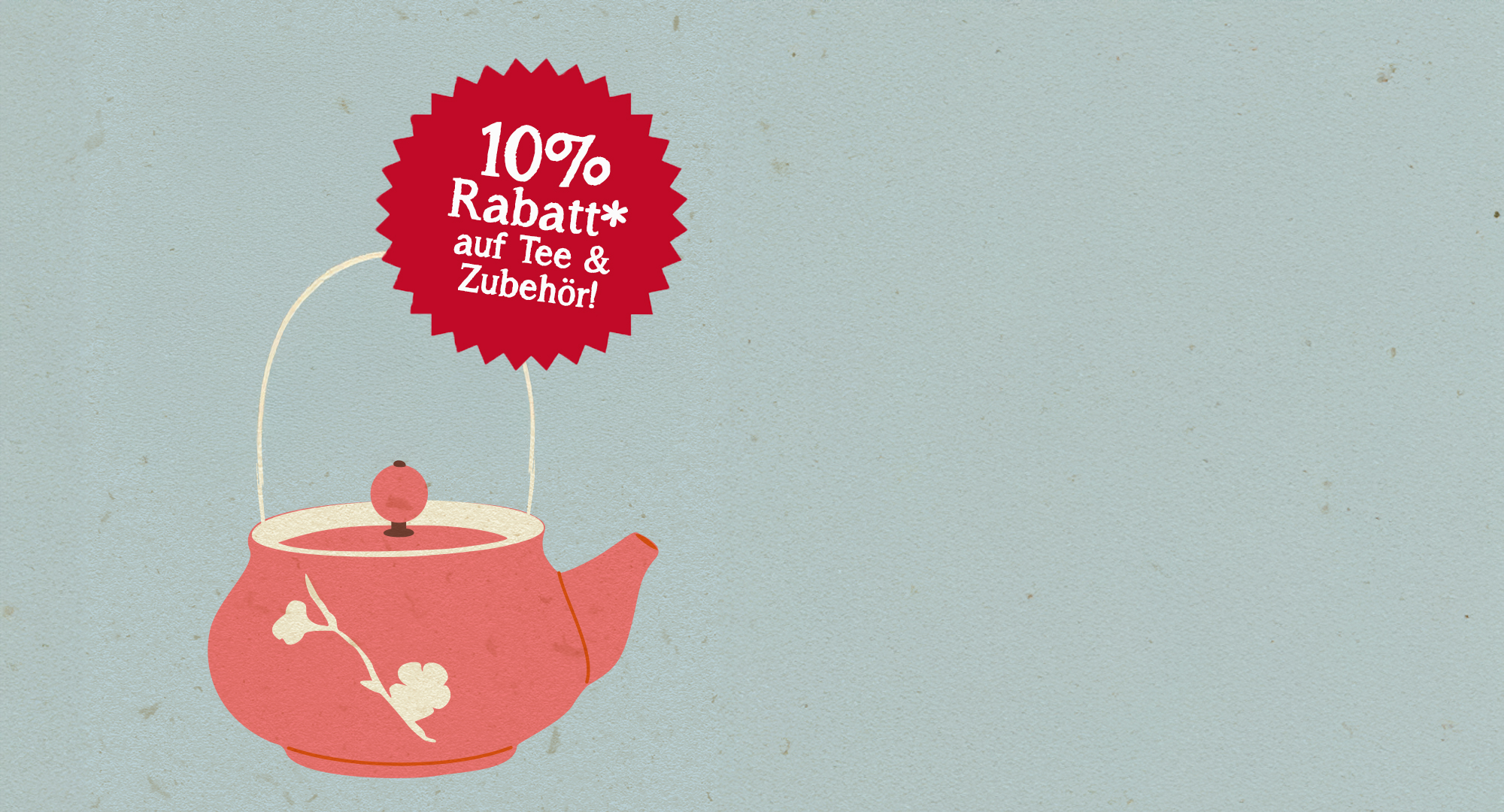 Zeichnung einer Kanne mit Anpreisung der -10% Aktion