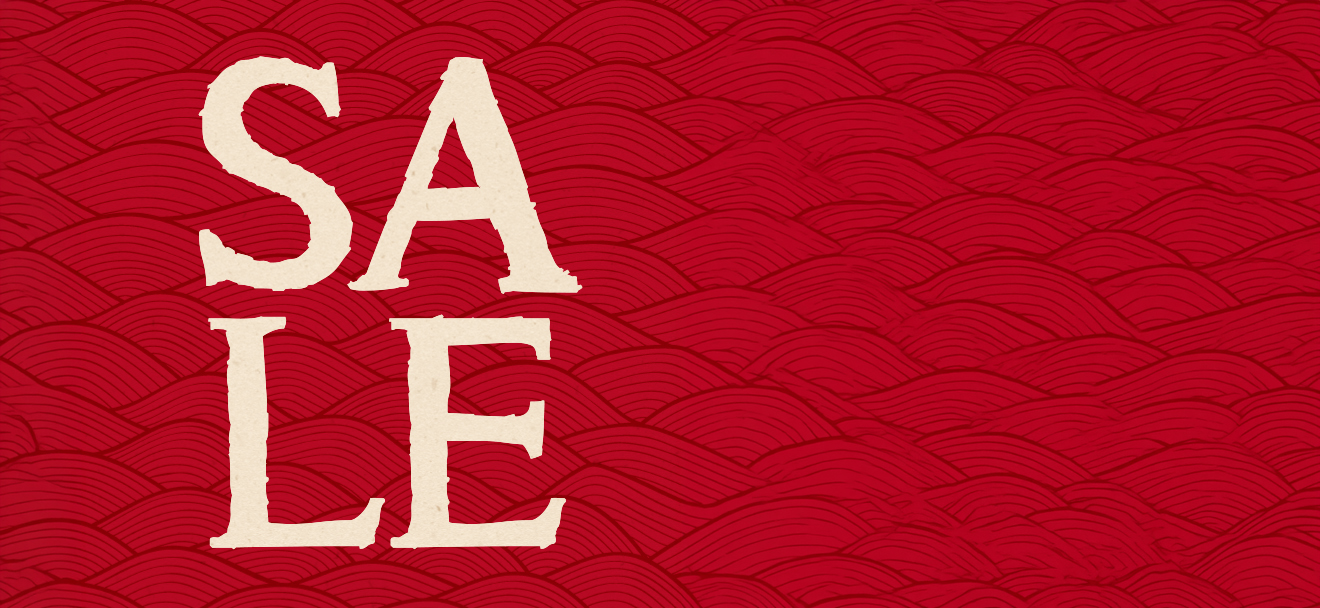 Rotes Muster mit hellen "Sale" Schriftzeichen