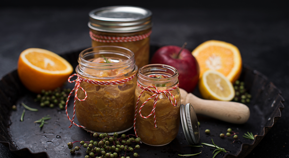 Apfel Orangen Chutney mit Rooibostee